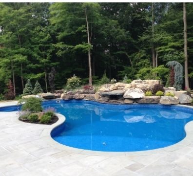 Cincinnati Pool with built in rock wall